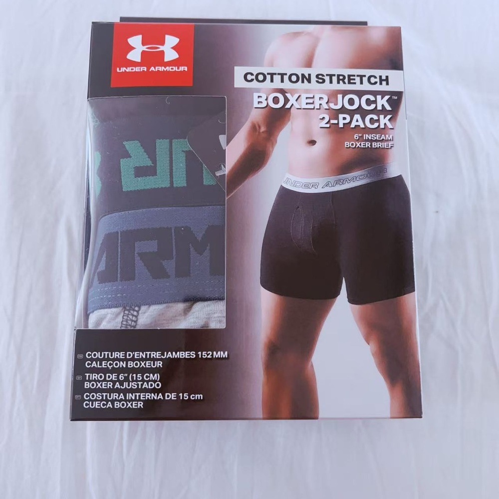 Men 2-Pack Under Armour UA Charged Cotton‎ Boxerjock  Underwear XXL